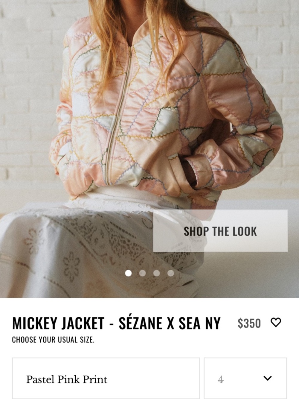 Sezane Pastel Pink Mickey Jacket 36/4